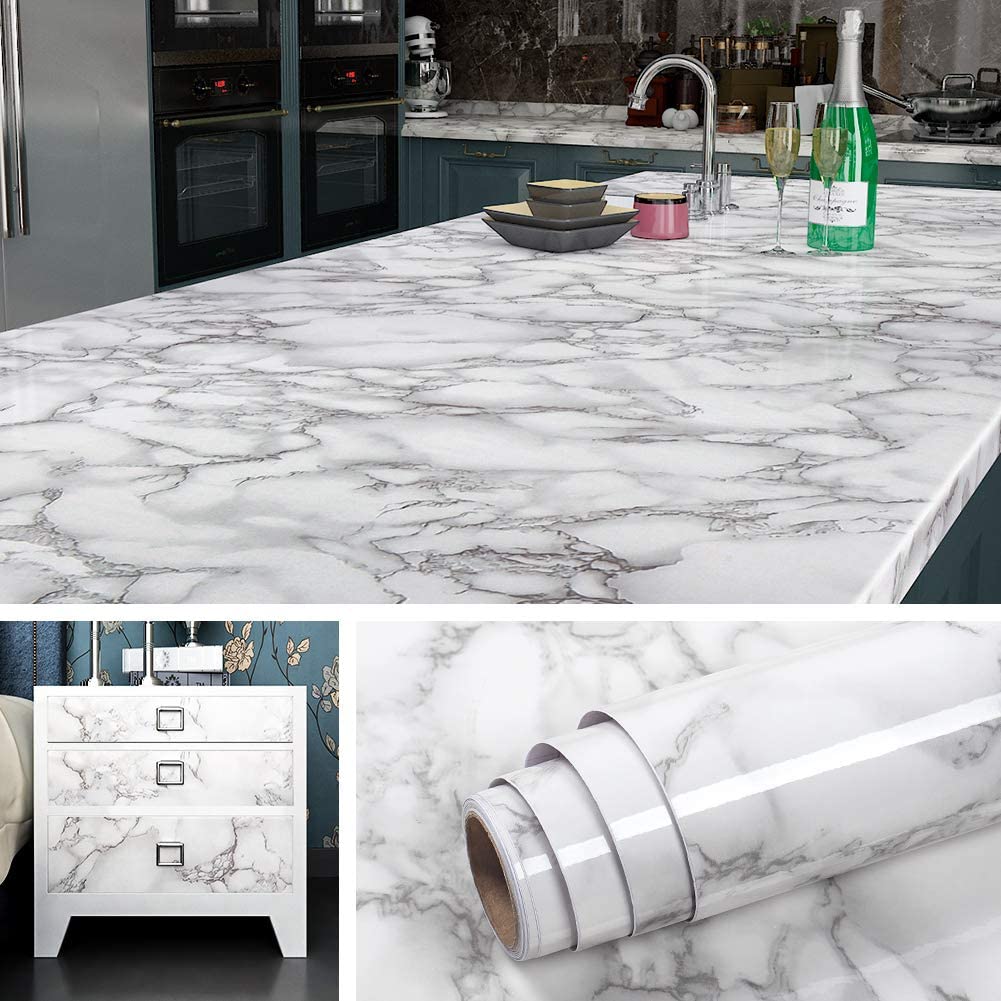 Marble Wallpaper Granite Style Vinyl for KitchenTable Top Cabinet ...