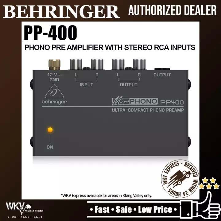 Behringer Microphono PP400 Phono Amplifier Ultra Compact Preamp with