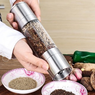 Circle joy Rechargeable Electric Salt And Pepper Grinder Set With Base  Stainless Steel Automatic Salt Spice