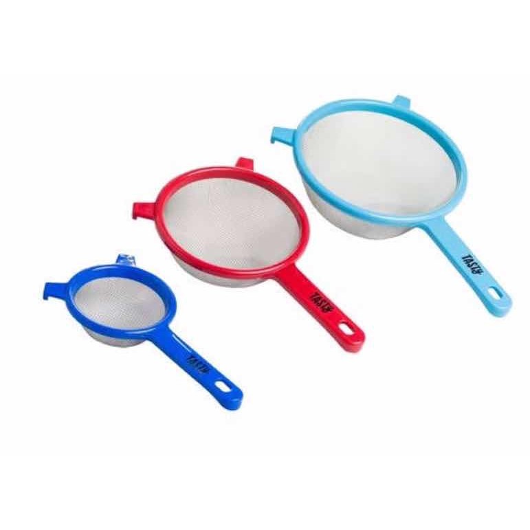 [ACC]3-Pcs Plastic Kitchen Strainers Set Assorted Colors Plastic ...