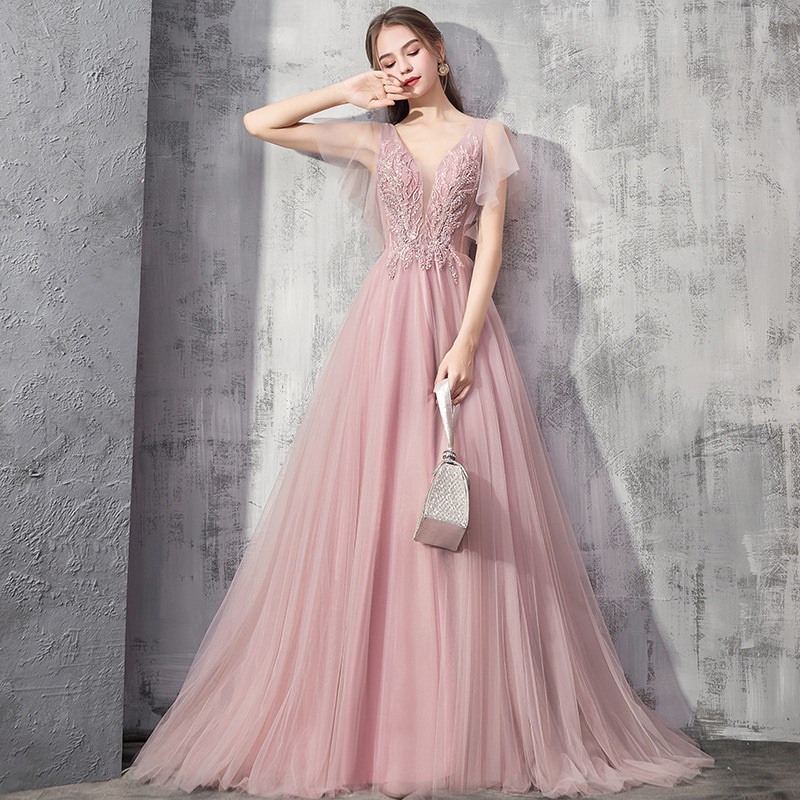 Evening on sale gown pink