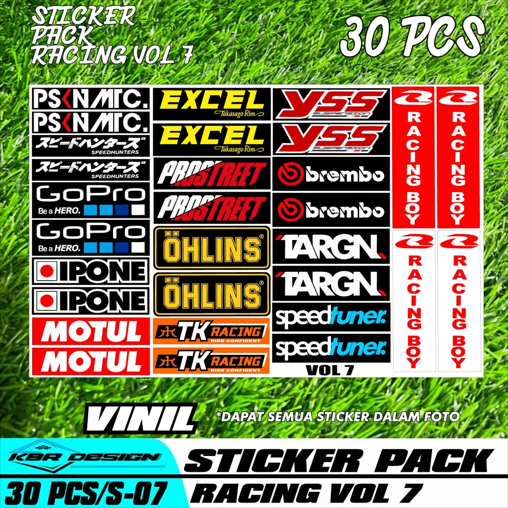 RACING STICKER PACK STICKER PACK MOTORCYCLE STICKER/ CUTTING STICKER ...