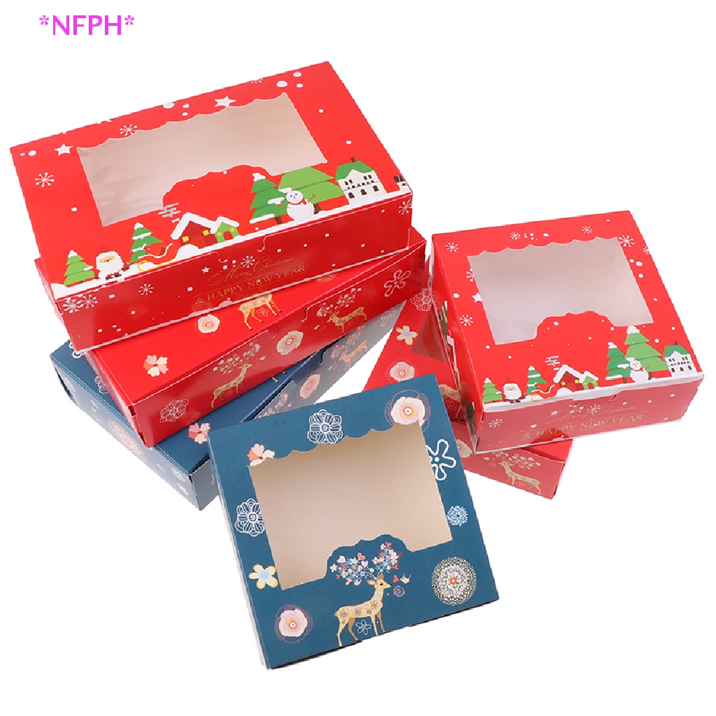 CKFR 5Pcs Cake Box Packaging Candy Nougat Cupcake Box Christmas Gift ...