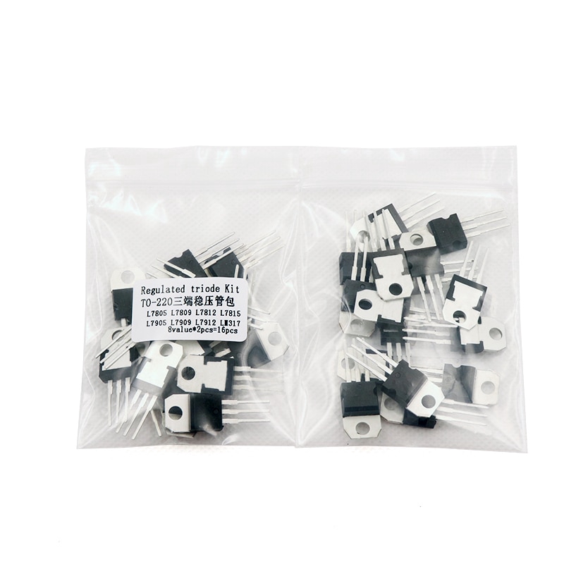 Fafeicy 40 Stück Spannungsregler-Set – 8 Typen (7805, 7809, 7812, 7815, 7905, 7912, 7915, LM317), TO-220