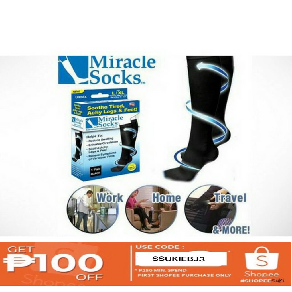 Miracle Socks for Men and Women (Black) | Shopee Philippines