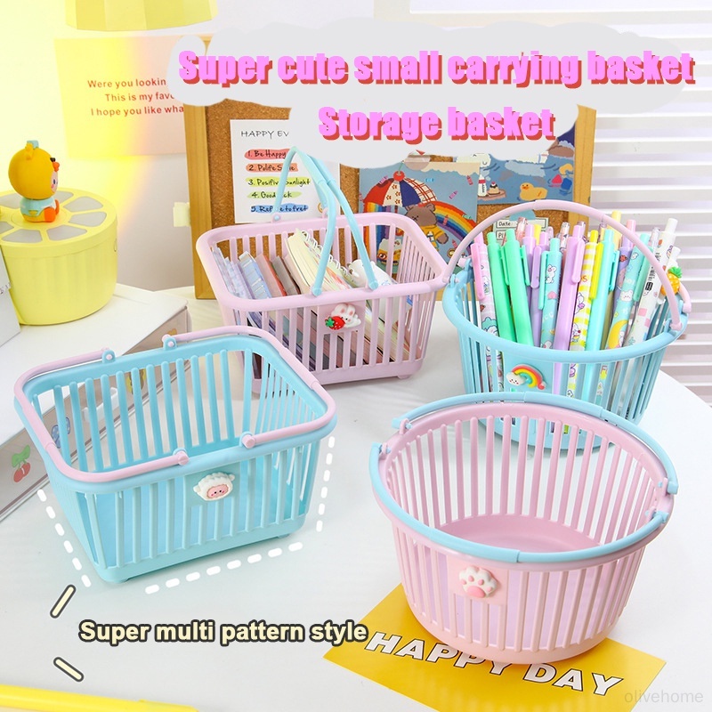 Kawaii Plastic Storage Box Basket Anime Cute Shopping Basket Desktop ...