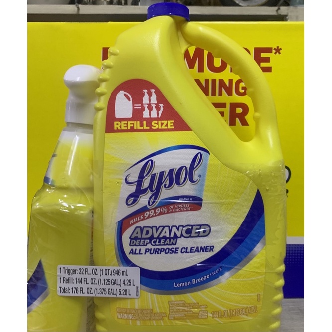LYSOL All Purpose Cleaner advance deep clean, 1.375 GALLON /32oz. Spray