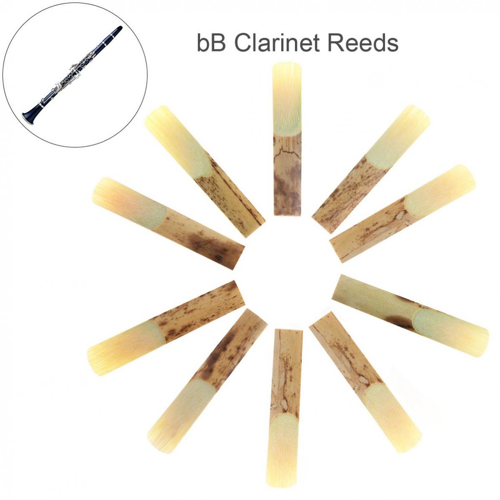 10pcs Professional Bamboo bB Clarinet Reeds Strength 2.5 | Shopee ...