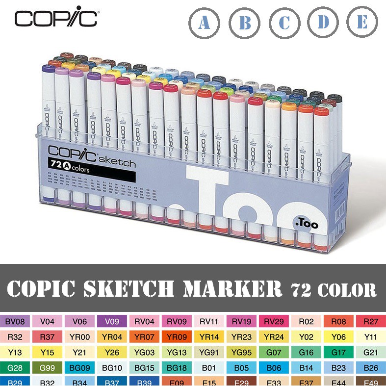 Copic Sketch Markers: 72 Color Set A
