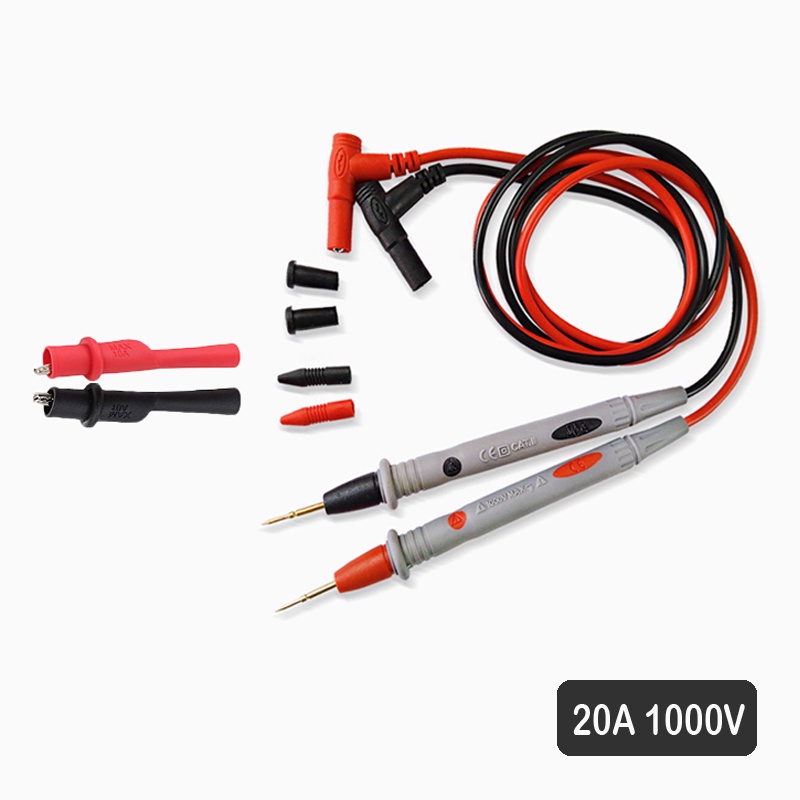 Digital Multimeter 20A 1000V Probe Test Leads Pin Needle Super Tip ...