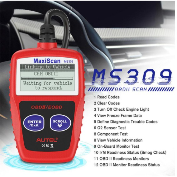 MaxiScan MS309 CAN BUS OBD2 car Code Reader EOBD OBD II Diagnostic Tool ...