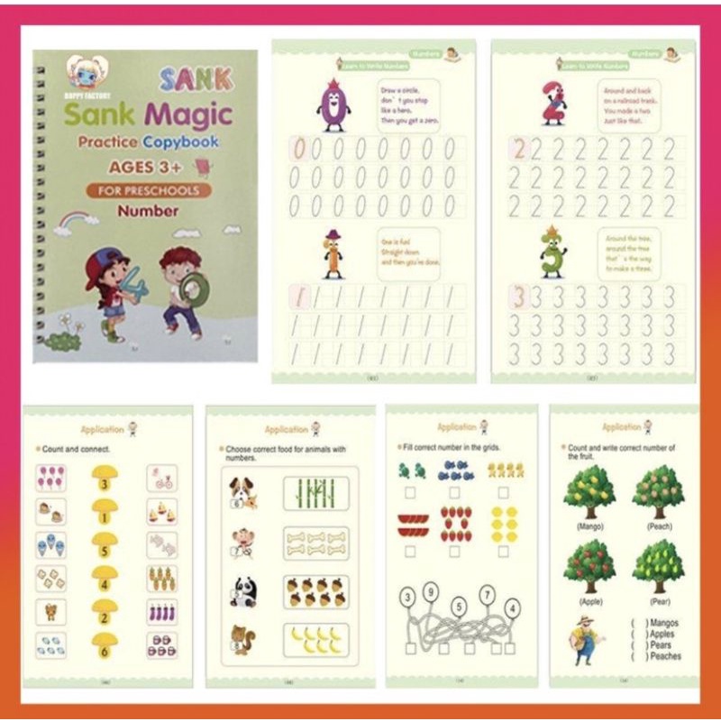 Magic Book Reusable Tracing Book Number Drawing Letters | Shopee ...