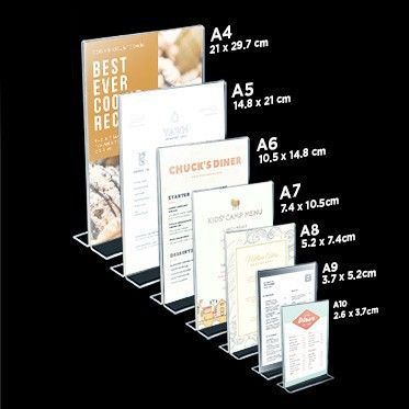 A6 Menu Board / Acrylic Menu Board / Tentcard / Tent card / a6 Brochure ...
