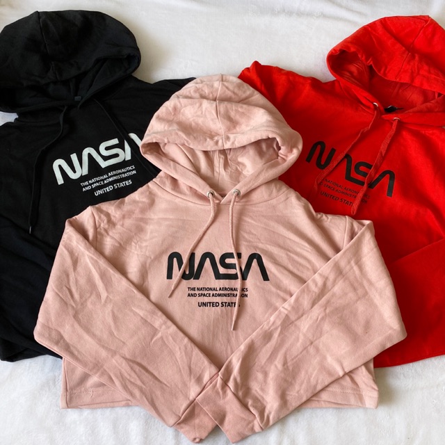 H&m nasa crop store hoodie