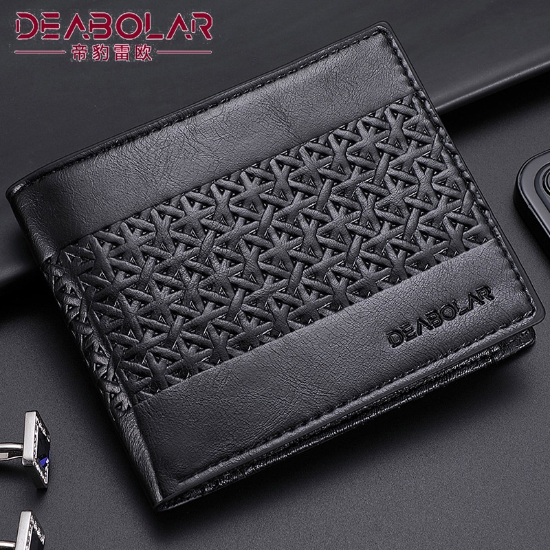 HITAM Men's Folding Wallet Small Leather DEABOLAR ORIGINAL Black Boy ...