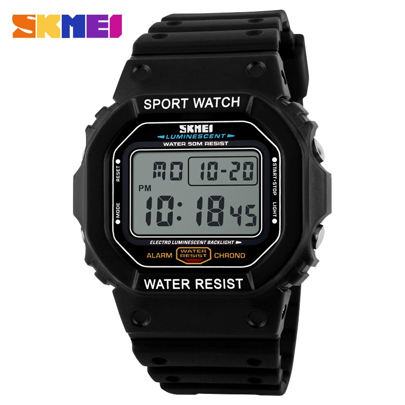 Skmei 1134 Men Display Led Digital Sport Watch Fashion Outdoor Military Alarm Clock Plastic