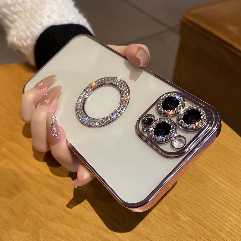 New Rhinestones Luxury Glitter Transparent Phone Case For Iphone