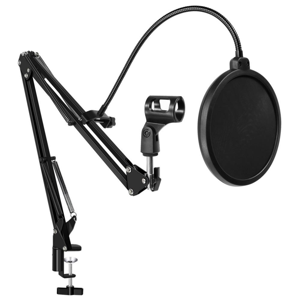 Microphone suspension arm bracket with 6-inch microphone round ...