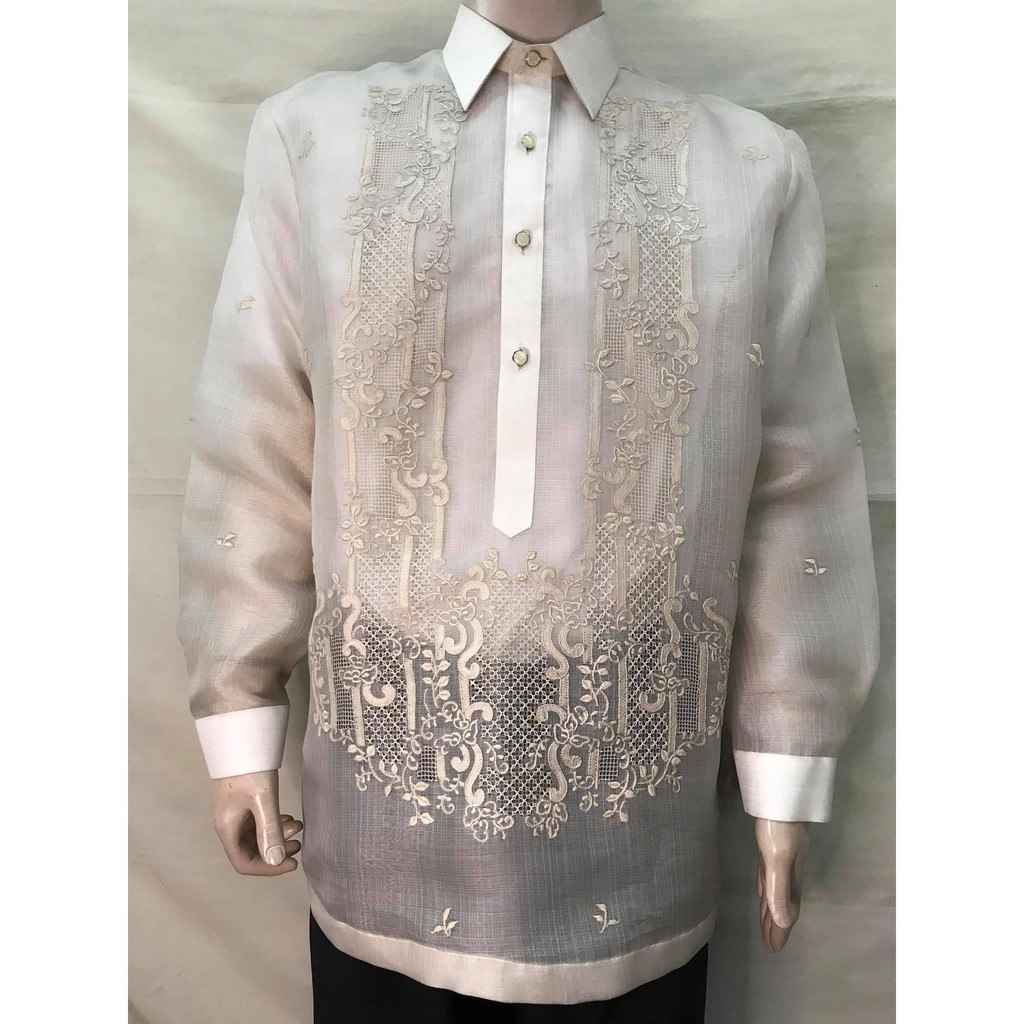 Barong Tagalog pina Cocoon Embroidered | Shopee Philippines