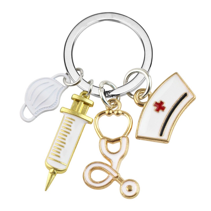 Nurse Doctor Mask Keychain Medical Paramedic Syringe Syringe ...