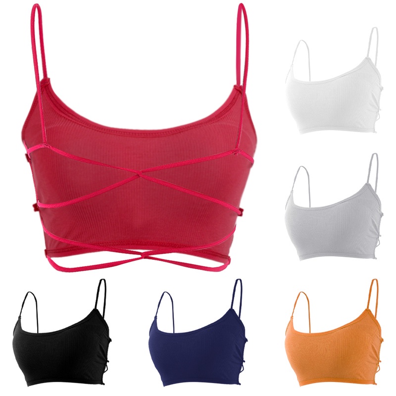 Cross Strap Sports Bra Elastic Soft Comfortable No Steel Ring Girls ...