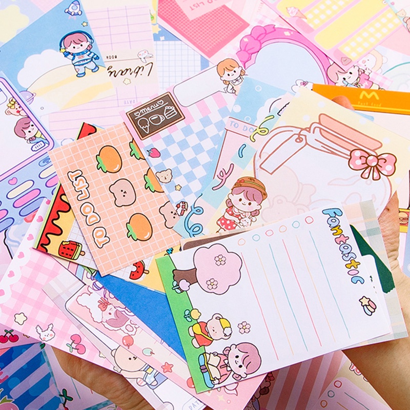 50 Sheets Each Different Cartoon Memo Pad Student Handbook Deco Non ...