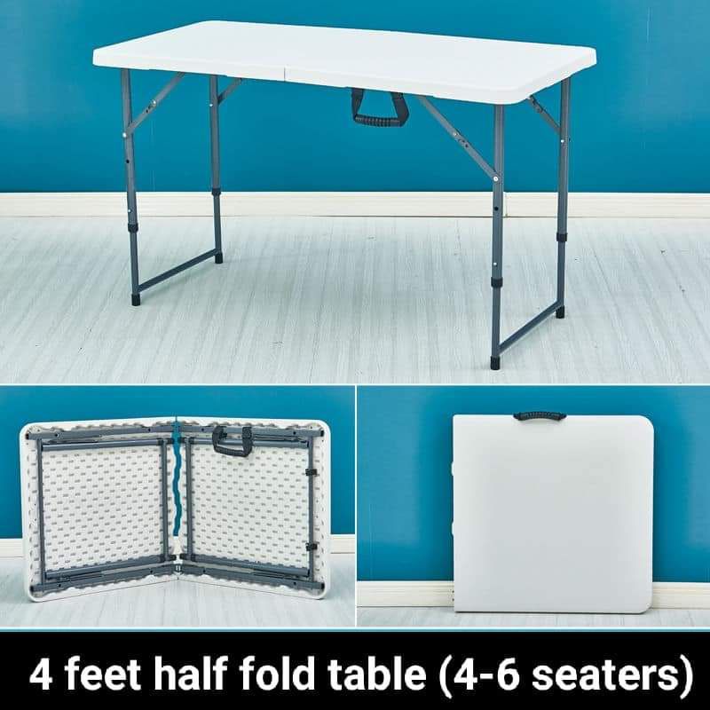 NEW! 4 FT Fold in half Table (Chairs sold separately) | Shopee Philippines