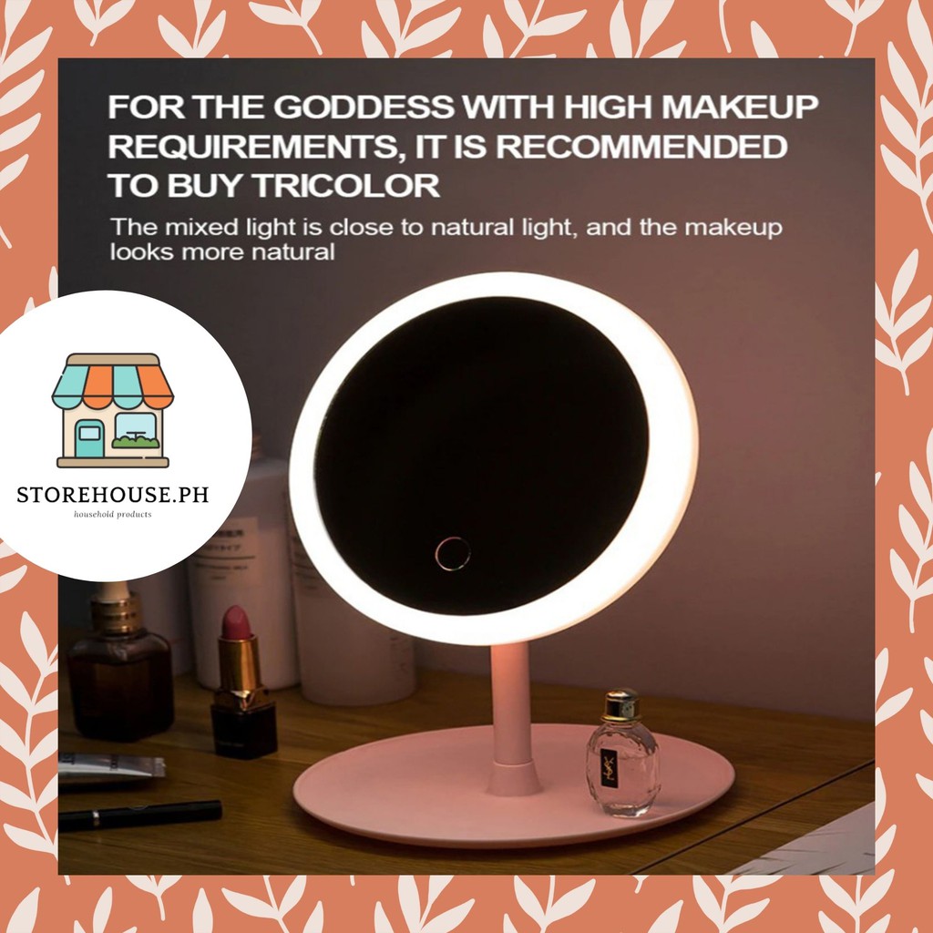 SH.PH LED Mirror Vanity Mirror LED Makeup Mirror Rechargeable with 3