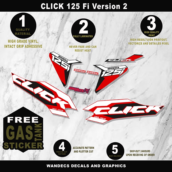 Honda Click 125i Stock Decals Shopee Philippines