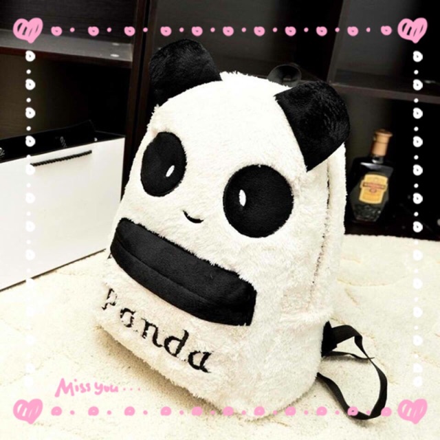 Fluffy discount panda backpack