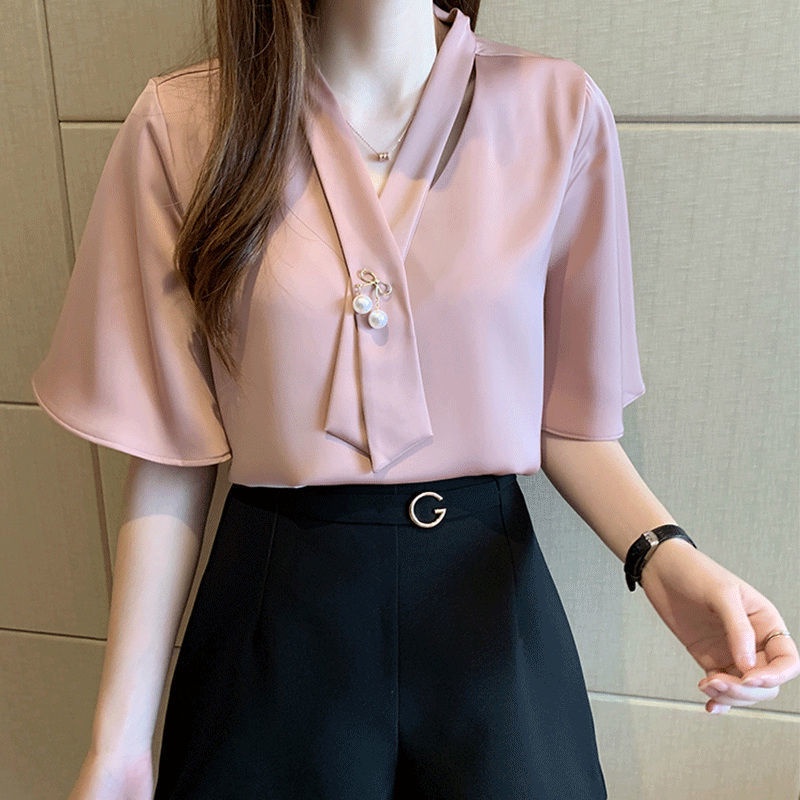 {Ready Stock}S-XXL Korean Version of The New Chiffon Loose Horn Sleeved ...