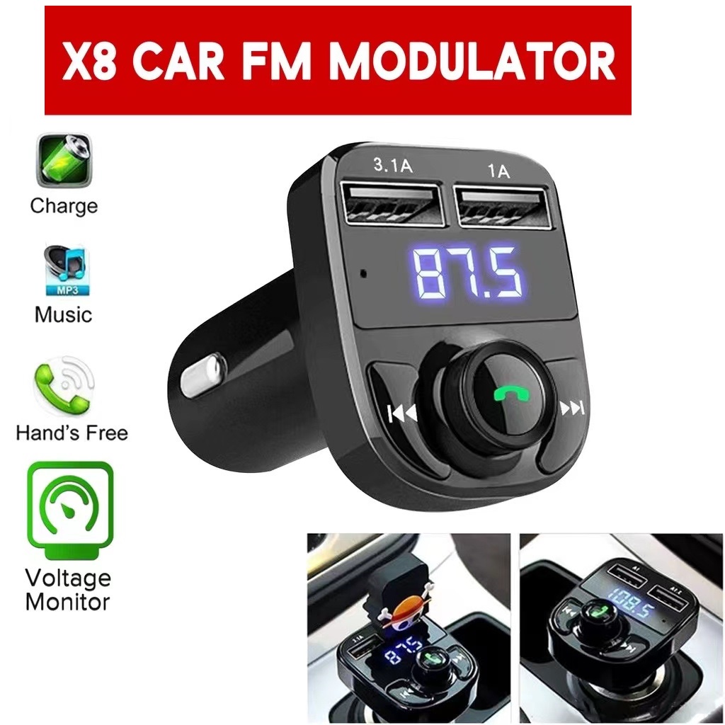 PinSan Bluetooth Car Audio Receiver Transmitter Aux for Car FM X8