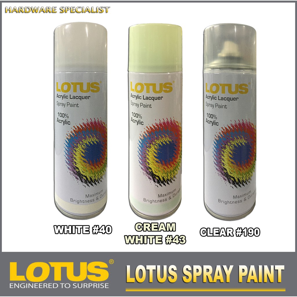 Lotus Spray Paint 100 Acrylic 300g Per Can Assorted Color Shopee