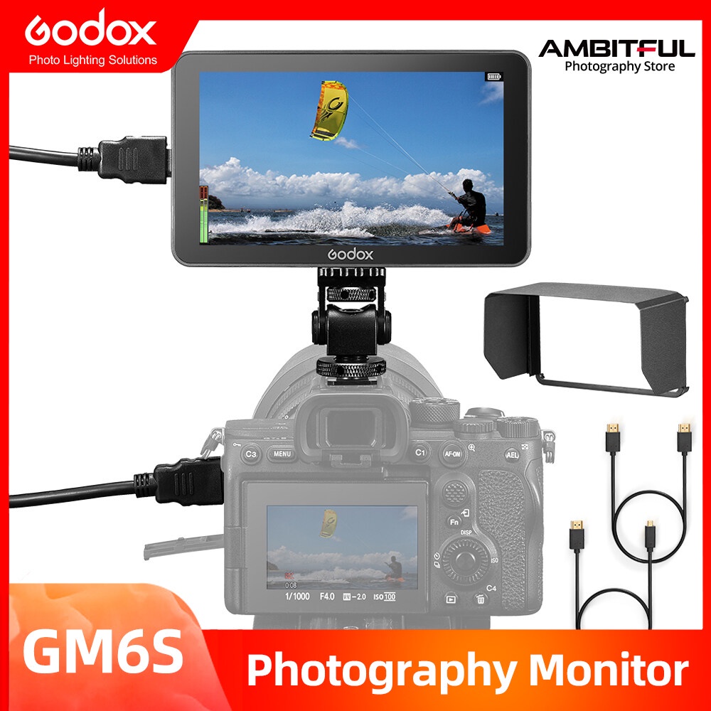 Godox GM6S 4K HDMI Monitor 5.5 Inch DSLR 3D LUT Touch Screen IPS FHD