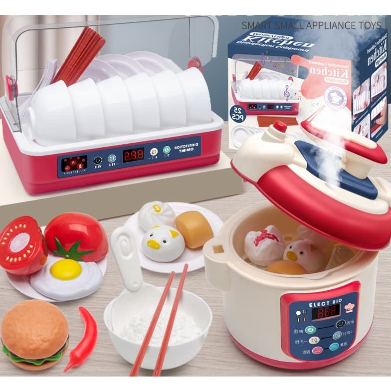 40PCS Kids Mini Cooking Toy Set Plastic Simulation Kitchen Rice Cooker ...