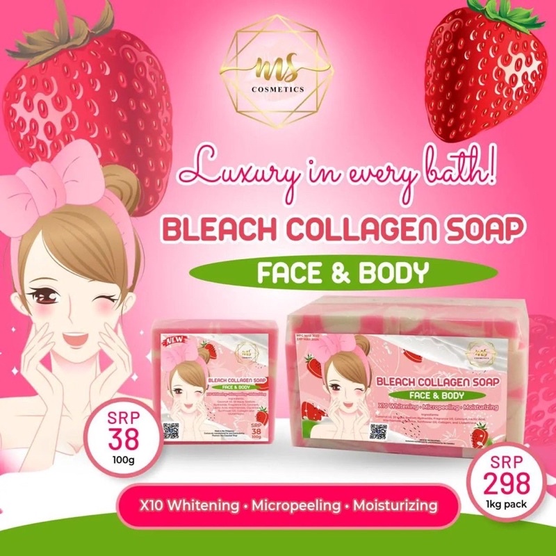 [ COD ] Bleach Collagen Soap MS Cosmetics Whitening Bleaching Collagen ...