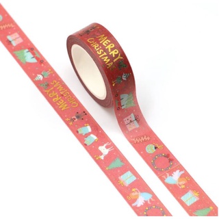 Christmas Washi Tape - 12 Rolls Holiday Washi Tapes 3 Sizes Red Green Christmas Duct Tape Silver Foil Masking Tape Assortment Xmas Tape for