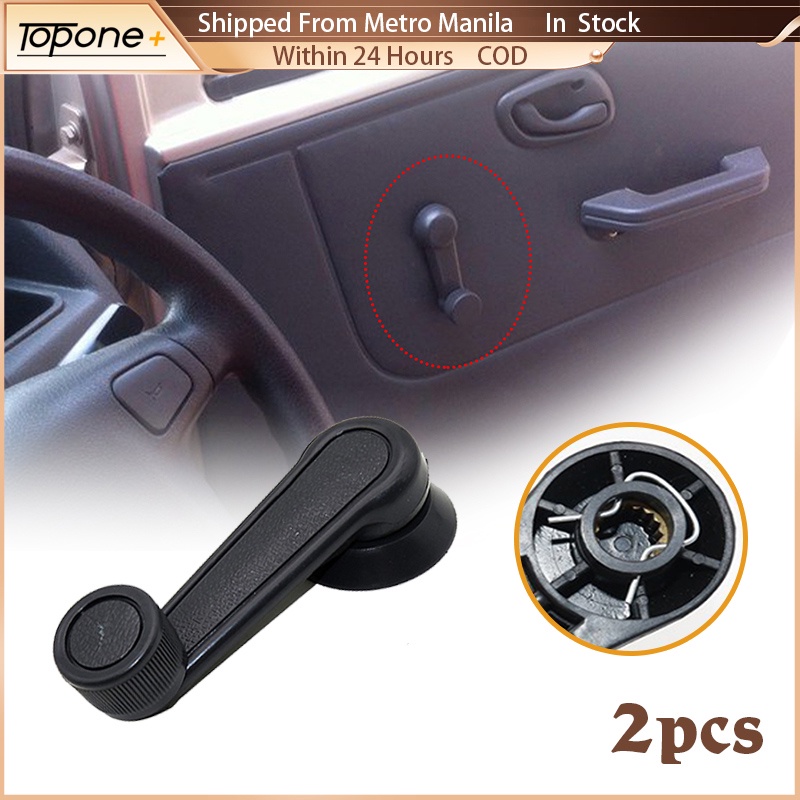 2PCS Car Window Winder Crank Handle Black Universal Door Lever Handle