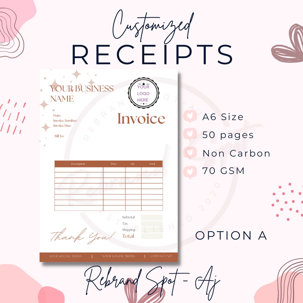 Customize Business Invoice And Receipts Part 2 | Shopee Philippines