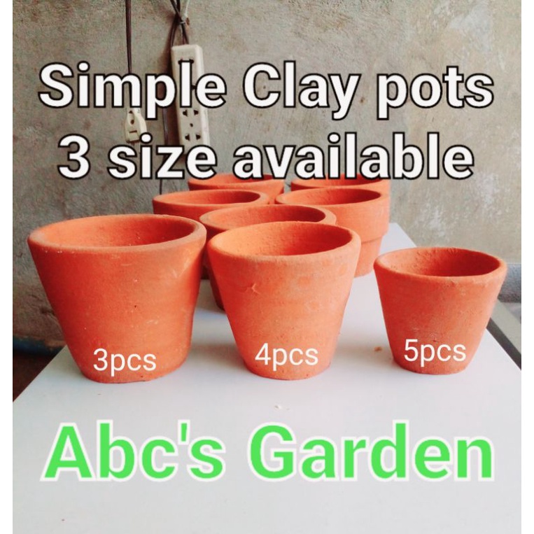 Simple Clay pots (3 sizes available na po) | Shopee Philippines