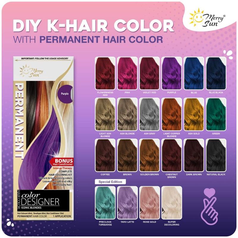 Merry Sun Permanent Hair Color Hair Dye Hair Care Set(with developer