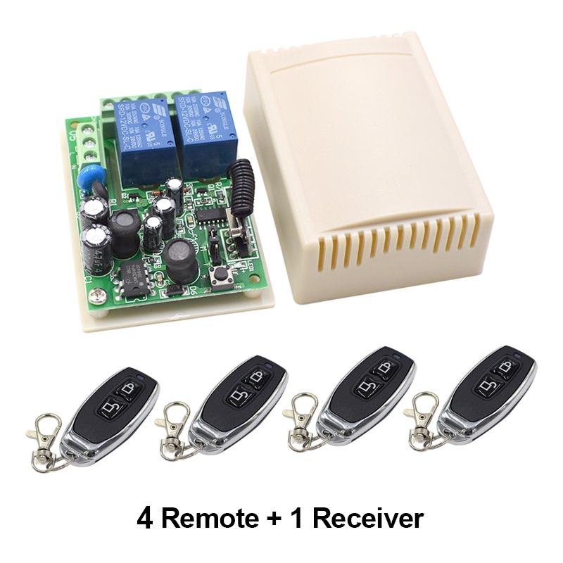 433MHz Universal Wireless Remote AC 110V 220V 2CH rf Relay and