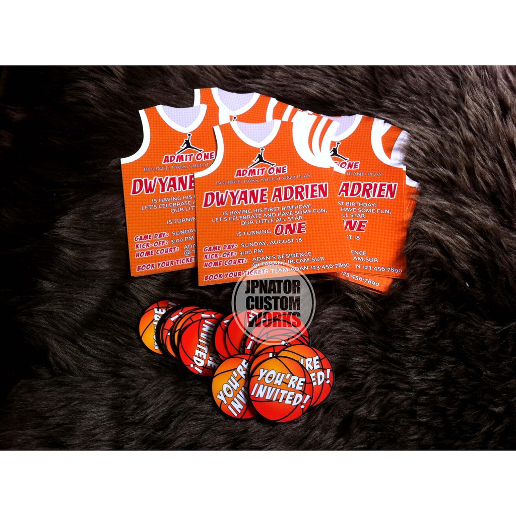 Jersey/Basketball Themed Birthday/Christening Invitation Shopee