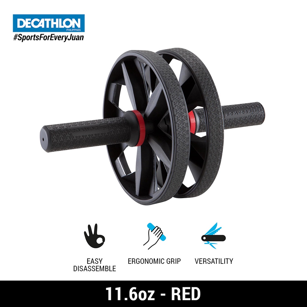 Weight Training Ab Wheel With or Without Elastic Band Support - Decathlon