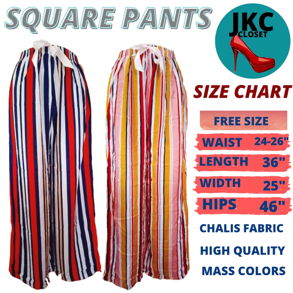 CHALIS SQUARE PANTS IN STRIPES DESIGN | Shopee Philippines