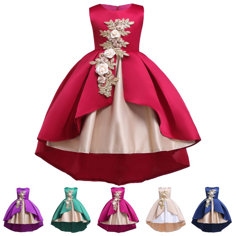 Girls Princess Dress Ball Gown Dress Wedding Bridesmaid Party Pageant ...