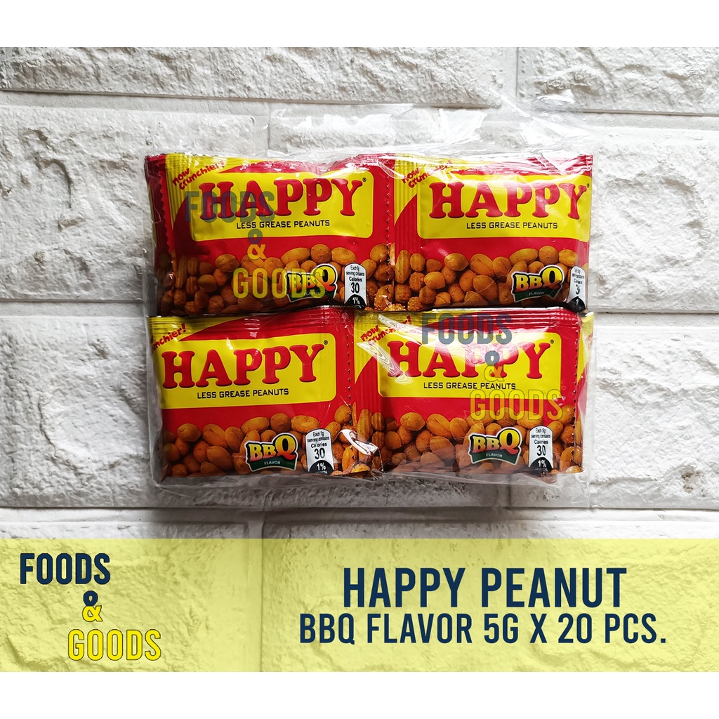 Happy Peanut Plain Chicken Adobo Bbq Sweet Chili Adobong Mani 20pcspack Shopee 0701