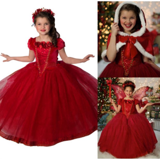 strapless open back dress Belle Red Cape Costume Belle Pink Costume Inspired Beauty and The Beas –  Mermaidcosplay main image 1