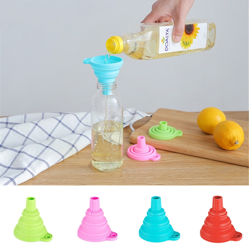 Mini Silicone Foldable Funnel Multi-function Hopper Kitchen Collapsible ...