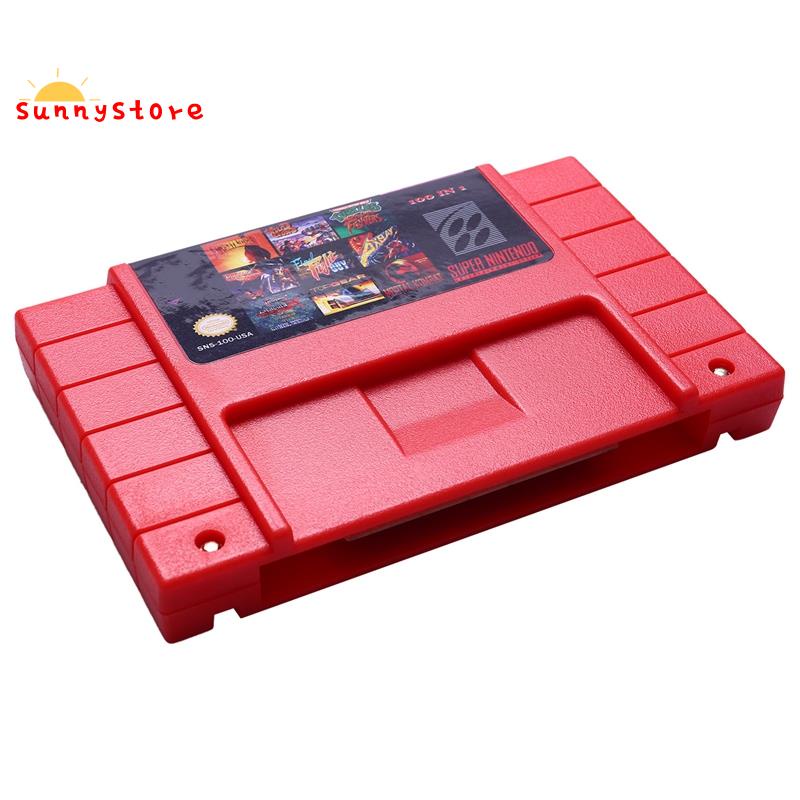 for SFC/SNES Super Game Card Snes Game Card 100 in One Red Shell Snes ...